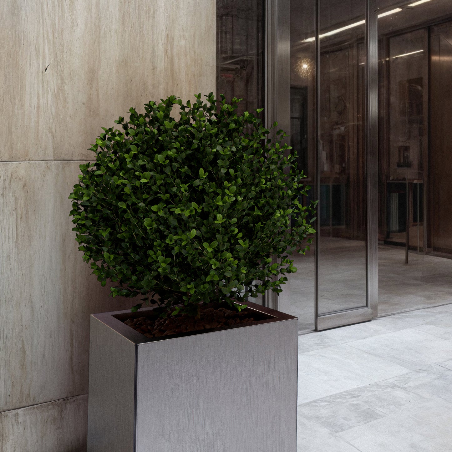 Vaso Cubato in acciaio inox satinato