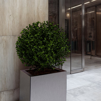 Vaso Cubato in acciaio inox satinato