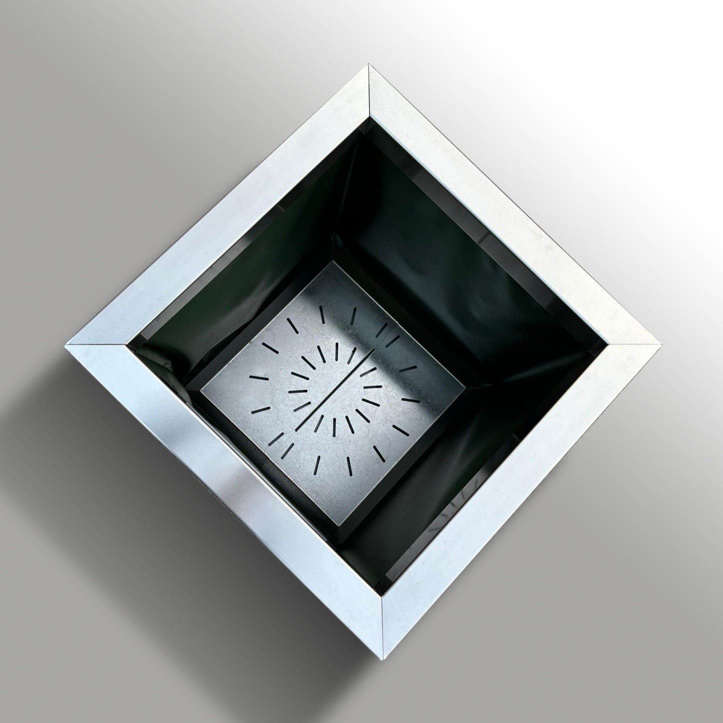 Vaso Cubato in acciaio inox satinato